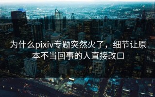 为什么pixiv专题突然火了，细节让原本不当回事的人直接改口