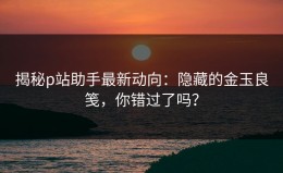 揭秘p站助手最新动向：隐藏的金玉良笺，你错过了吗？
