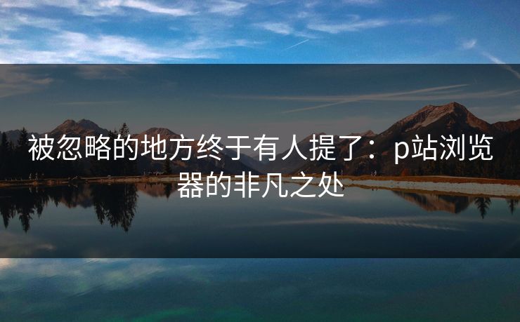 被忽略的地方终于有人提了：p站浏览器的非凡之处-第1张图片-p站助手导航站 | p站搬运工视频库